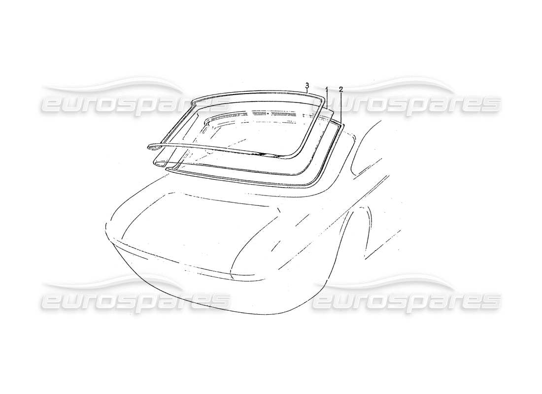 ferrari 330 gtc / 365 gtc (coachwork) hinterer bildschirm teilediagramm