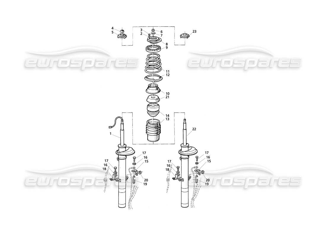 maserati qtp v6 evoluzione vorderer stoßdämpfer teilediagramm