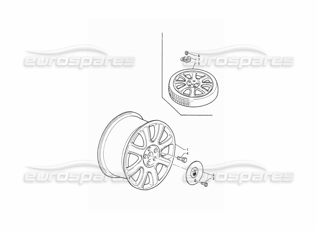 maserati qtp v8 (1998) räder felgen teilediagramm