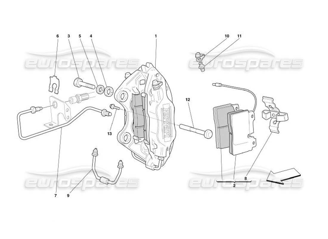 ferrari 575 superamerica bremssattel für vorderradbremse - teilediagramm