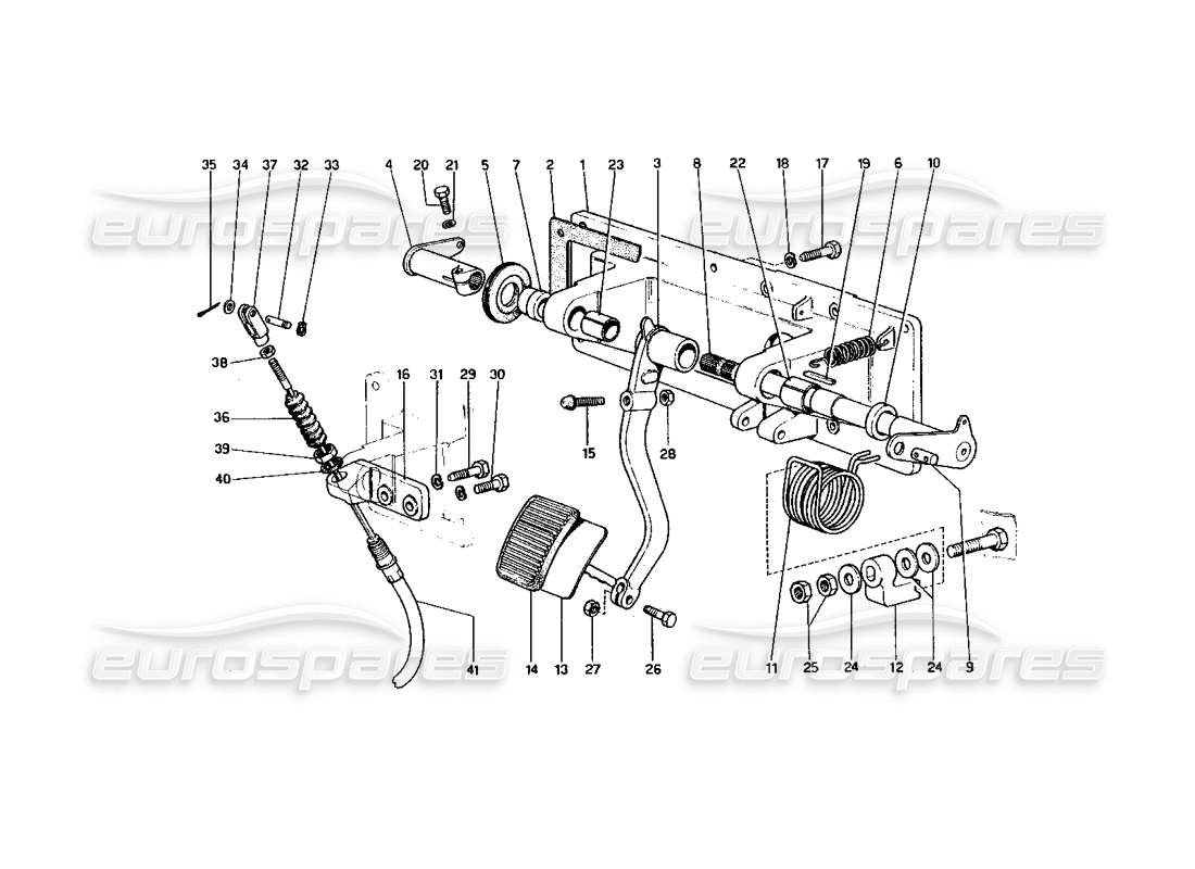 ferrari 400 gt (mechanical) kupplungsausrücksteuerung (400 gt - varianten für rhd-version) teilediagramm