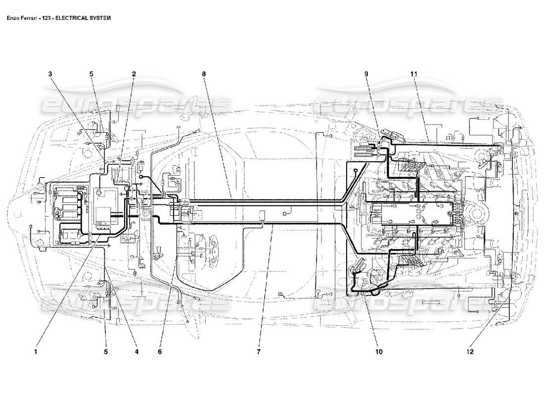 FERRARI ENZO ELEKTRISCHES SYSTEM TEILEDIAGRAMM ferrari enzo elektrisches system teilediagramm