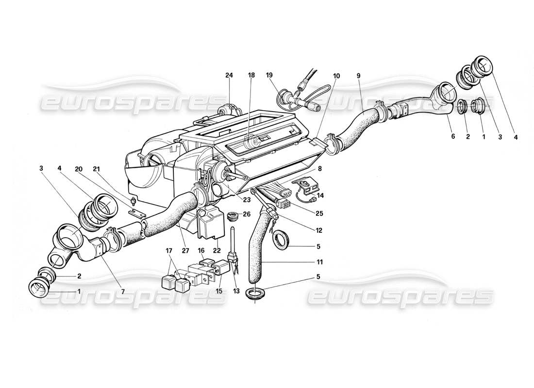 ferrari testarossa (1987) heizeinheit teilediagramm