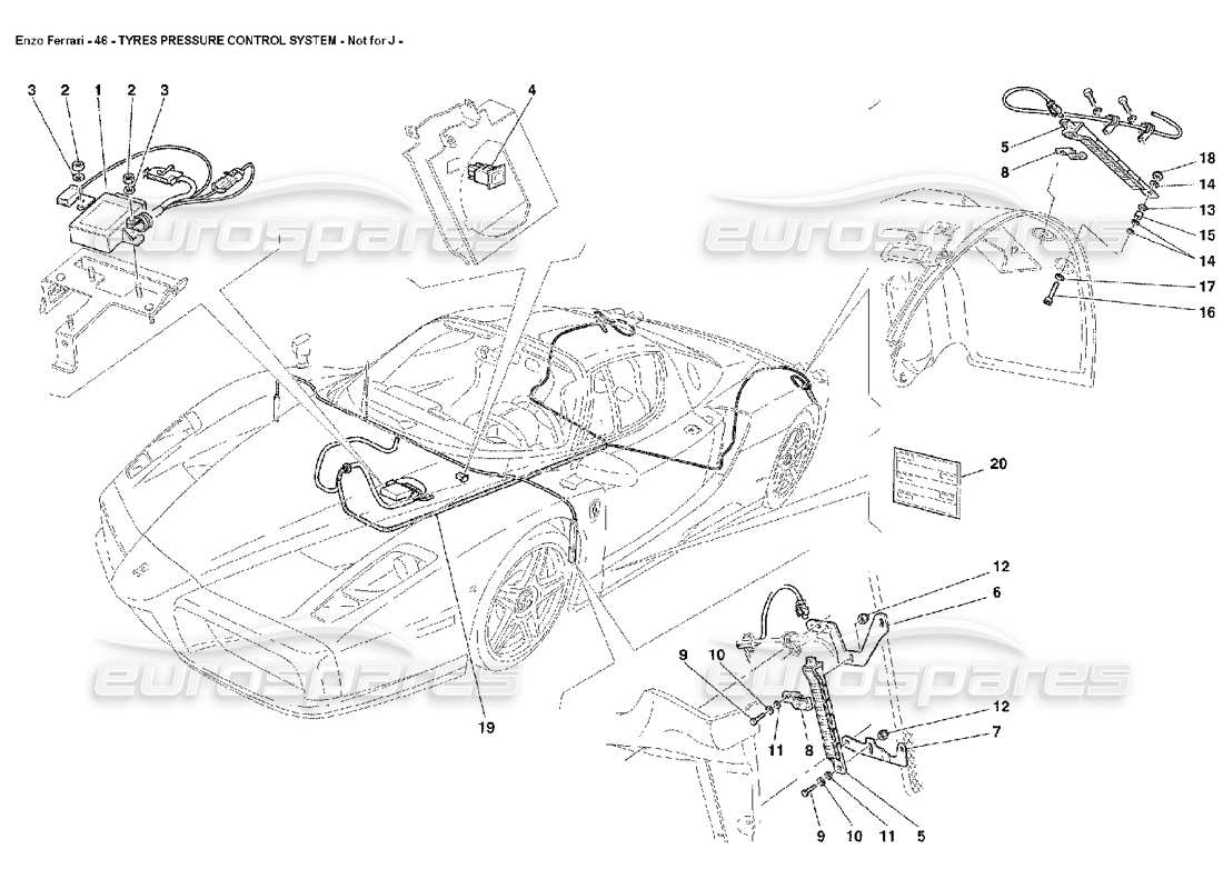 FERRARI ENZO REIFENDRUCKKONTROLLSYSTEM – NICHT FÜR J TEILEDIAGRAMM ferrari enzo reifendruckkontrollsystem – nicht für j teilediagramm