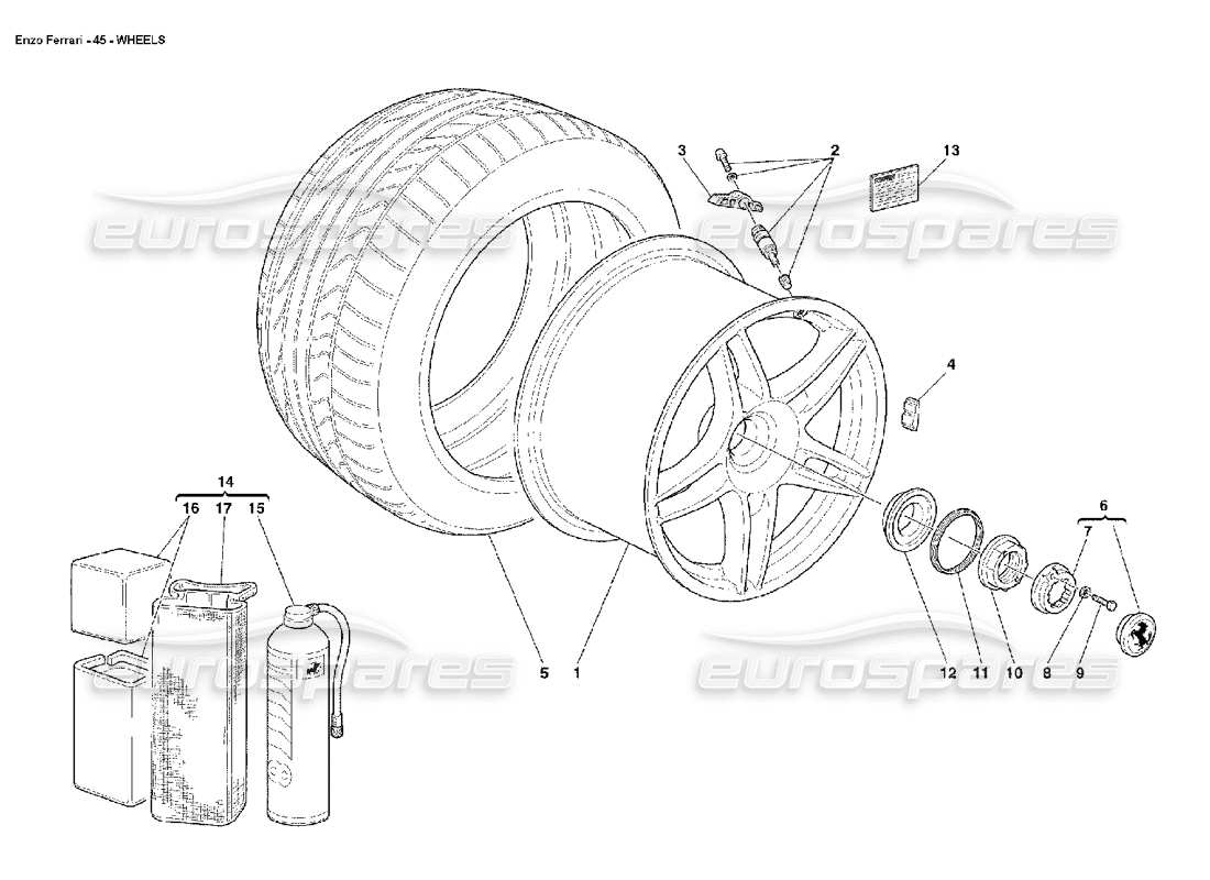 FERRARI ENZO RÄDER TEILEDIAGRAMM ferrari enzo räder teilediagramm