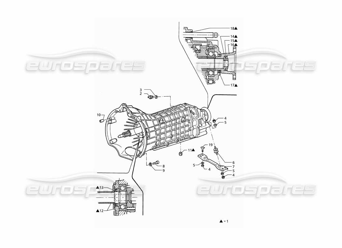 maserati qtp v8 (1998) getrag schaltgetriebe - 6 gang teilediagramm