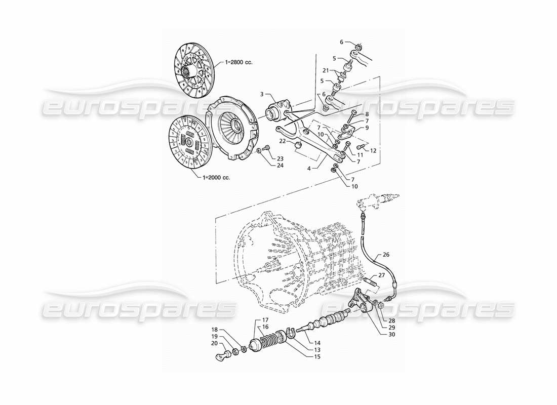 maserati qtp v6 (1996) kupplung teilediagramm