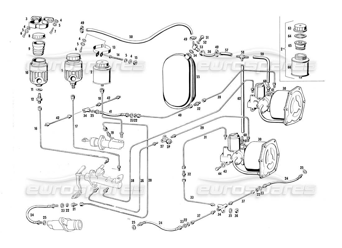 maserati ghibli 4.7 / 4.9 teilediagramm der bremssteuerung