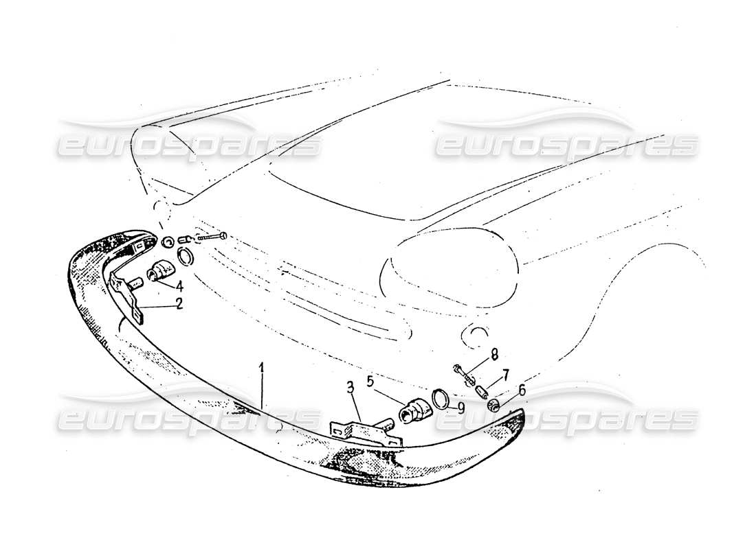ferrari 330 gt 2+2 (coachwork) frontstoßstange serie 1 (gemäß gsfvn 566 - gemäß gdfvn 59) ersatzteildiagramm