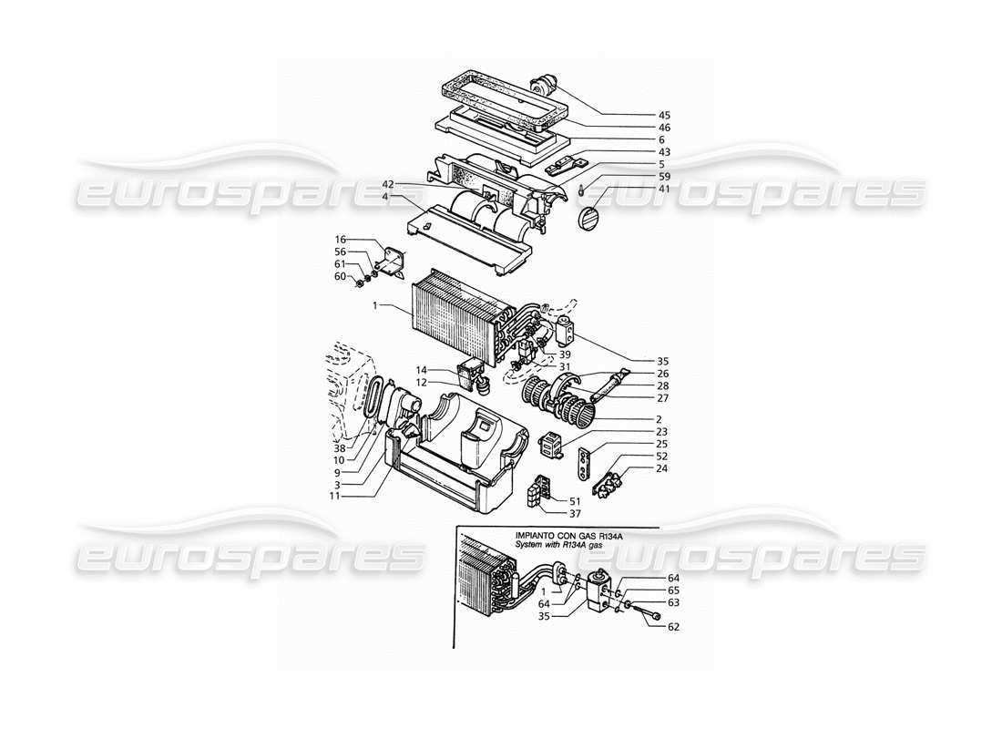 maserati qtp. 3.2 v8 (1999) teilediagramm für automatische klimaanlage (linkslenker)