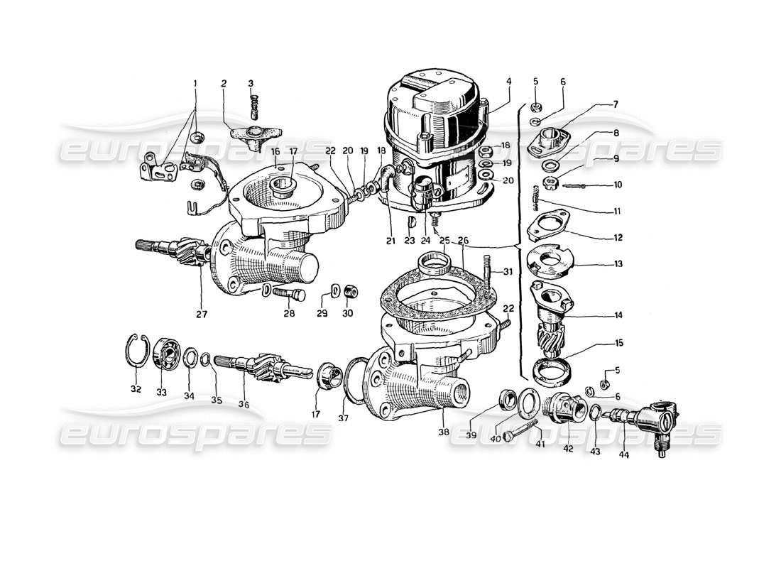 ferrari 275 gtb4 verteiler und kontrollen teilediagramm