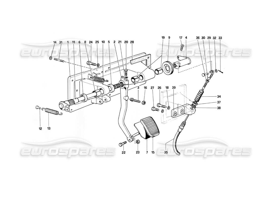 ferrari 400i (1983 mechanical) kupplungsausrücksteuerung (400 gt - gültig für lhd-versionen) teilediagramm