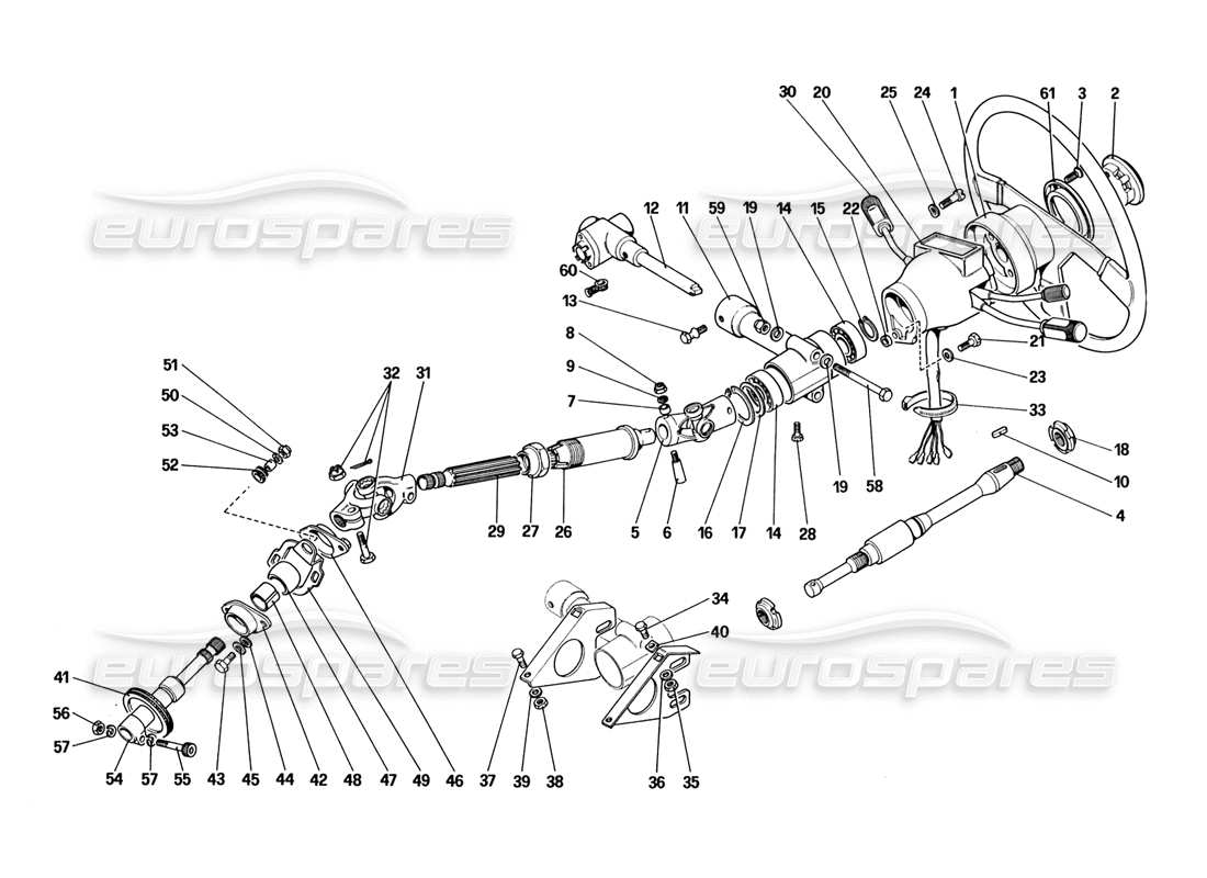 ferrari 328 (1988) lenksäule ersatzteildiagramm