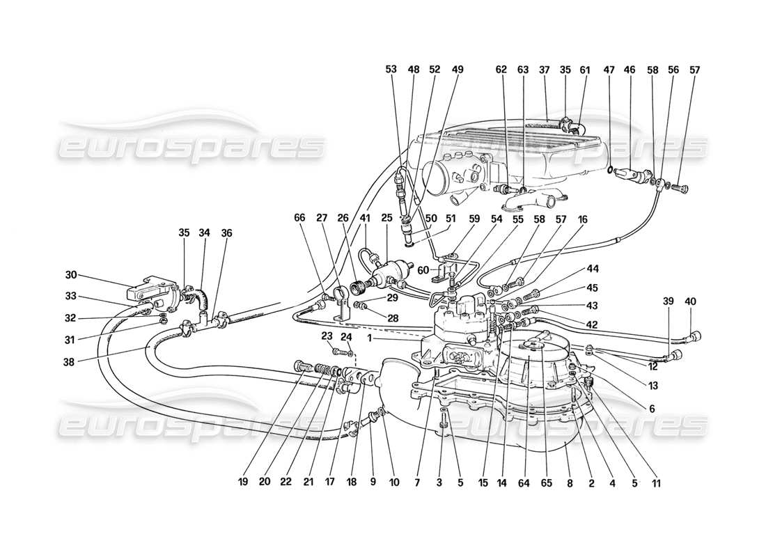 ferrari 328 (1988) kraftstoffverteilerleitungen (für version ch88) ersatzteildiagramm