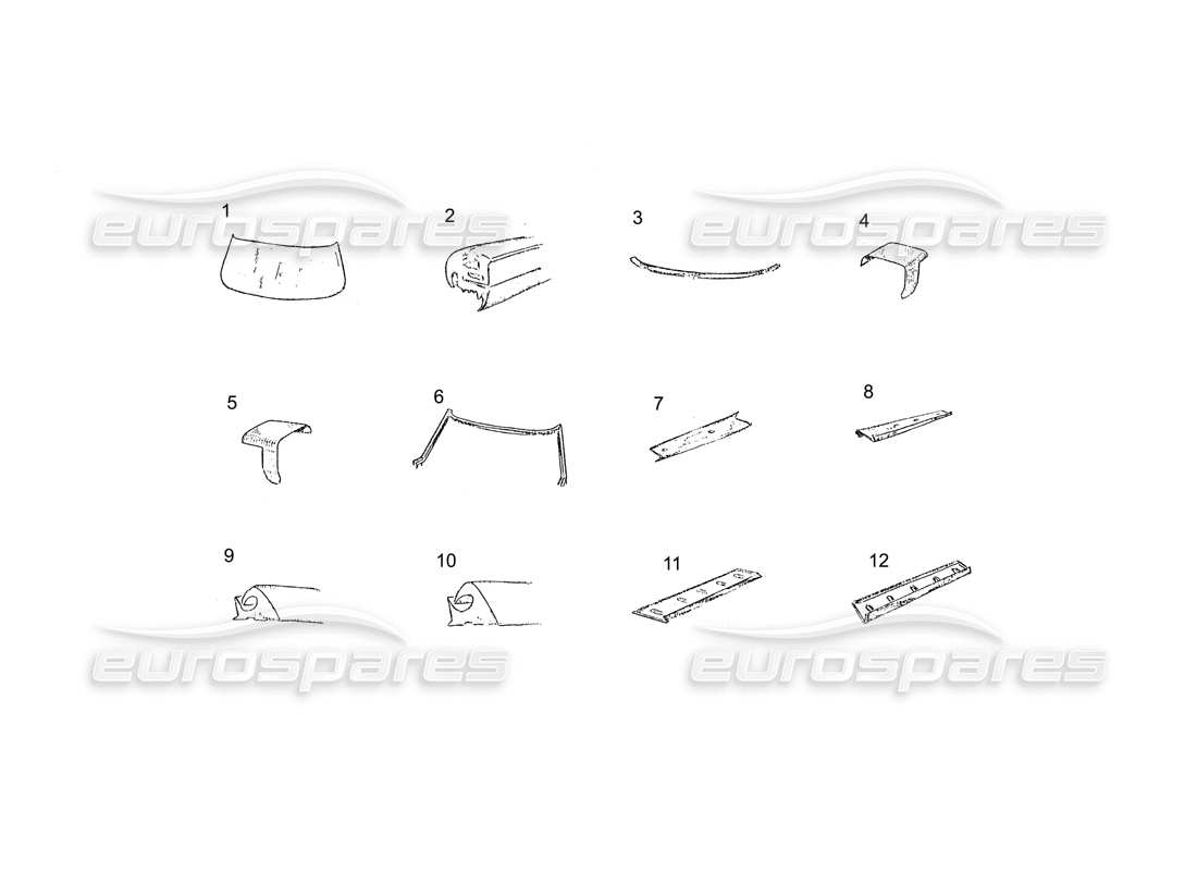 ferrari 250 gt (coachwork) glas- und gummiteilediagramm