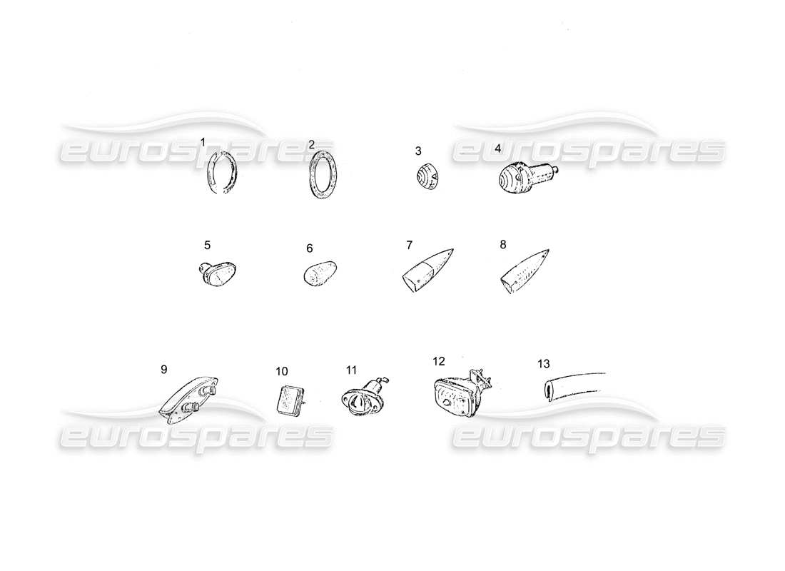 ferrari 250 gt (coachwork) lichter teilediagramm