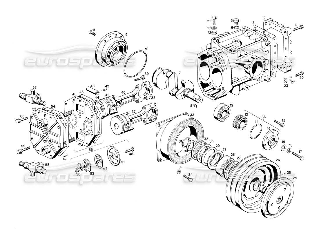 maserati ghibli 4.7 / 4.9 teilediagramm des klimaanlagenkompressors