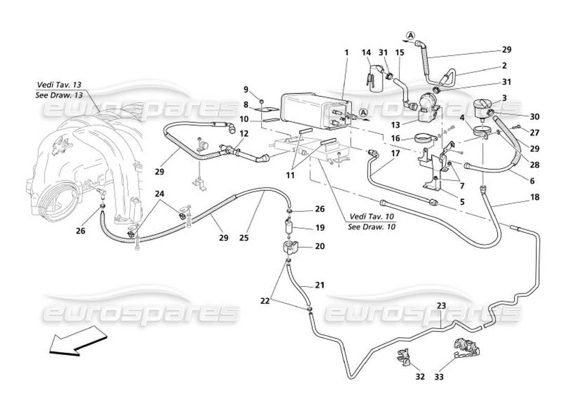 maserati 4200 spyder (2005) antiverdunstungsvorrichtung -gültig für usa und cdn- teilediagramm