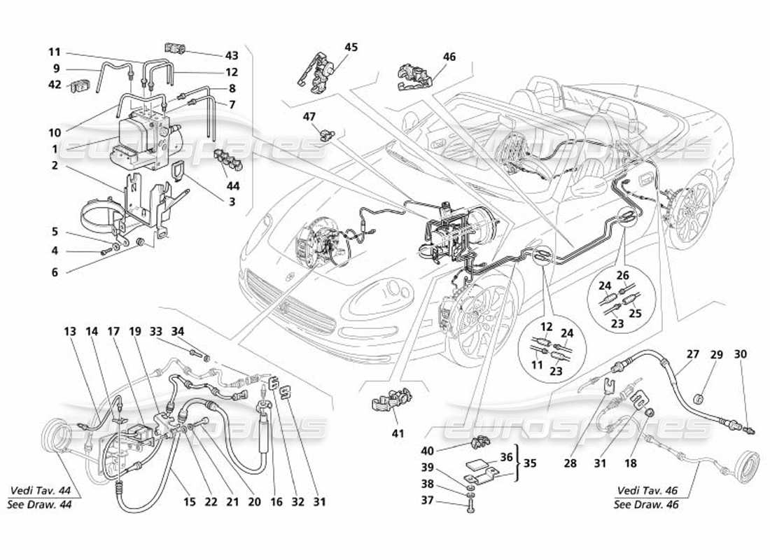 maserati 4200 spyder (2005) bremssystem -nicht für gd- ersatzteildiagramm