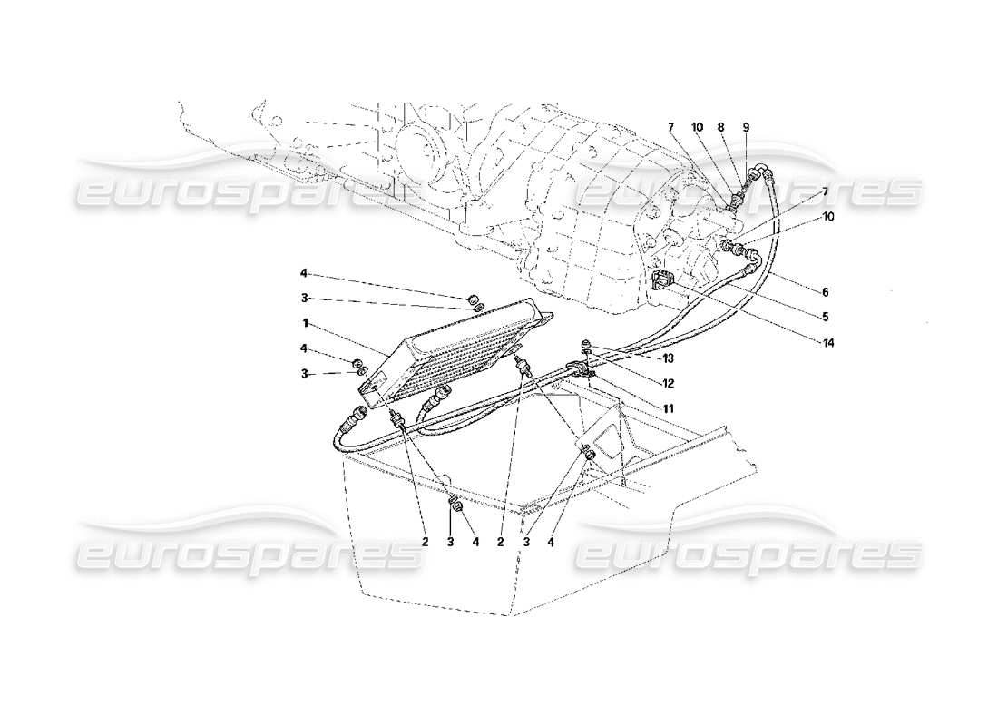 ferrari f40 teilediagramm für die getriebeschmierung