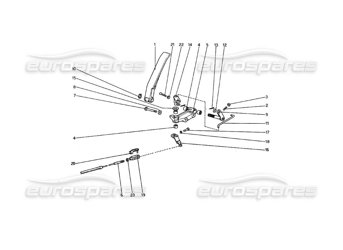 ferrari 208 gt4 dino (1975) drosselklappensteuerung (varianten für rhd-versionen) teilediagramm