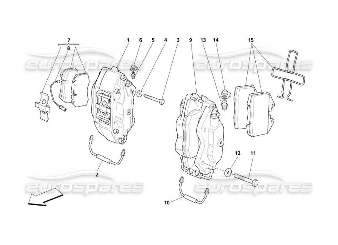 maserati 4200 spyder (2005) bremssattel-teilediagramm