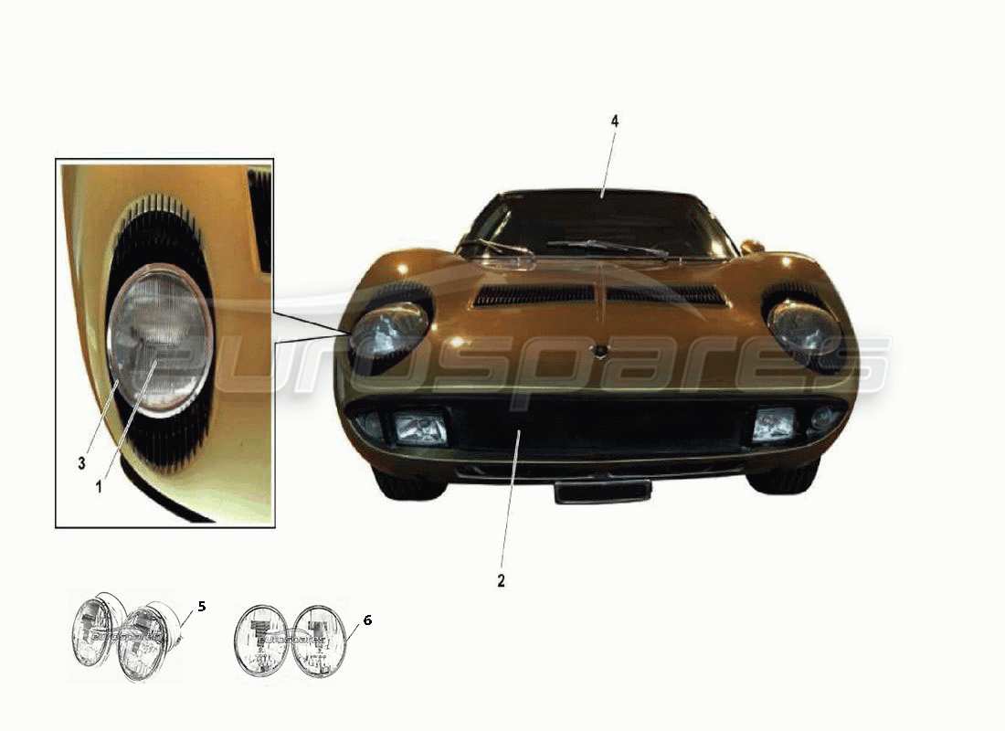 lamborghini miura p400 beleuchtung teilediagramm