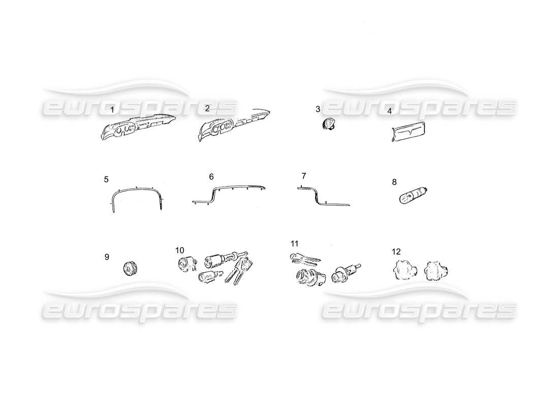 ferrari 250 gt (coachwork) teilediagramm für die armaturenbrettverkleidung