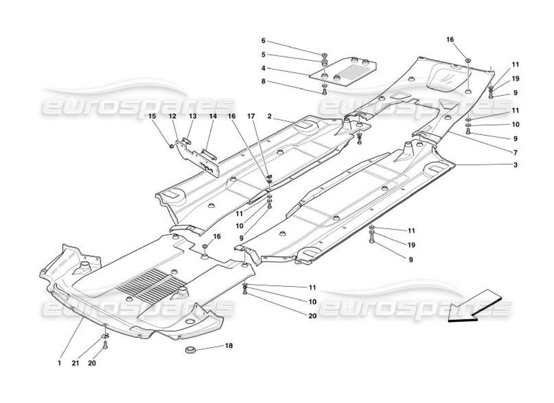 ferrari 575 superamerica teilediagramm für flache bodenwanne