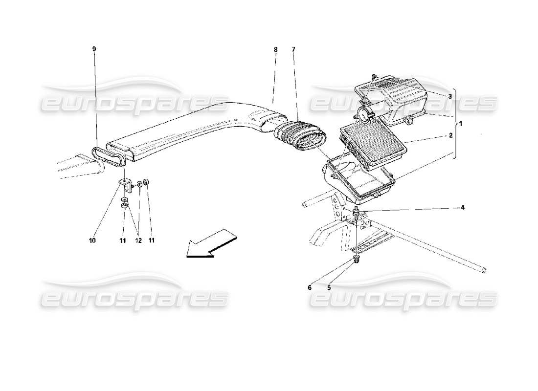 ferrari 512 tr teilediagramm lufteinlass