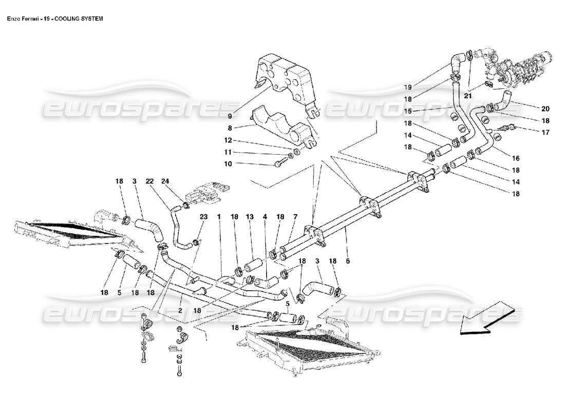 FERRARI ENZO KÜHLSYSTEM TEILEDIAGRAMM ferrari enzo kühlsystem teilediagramm