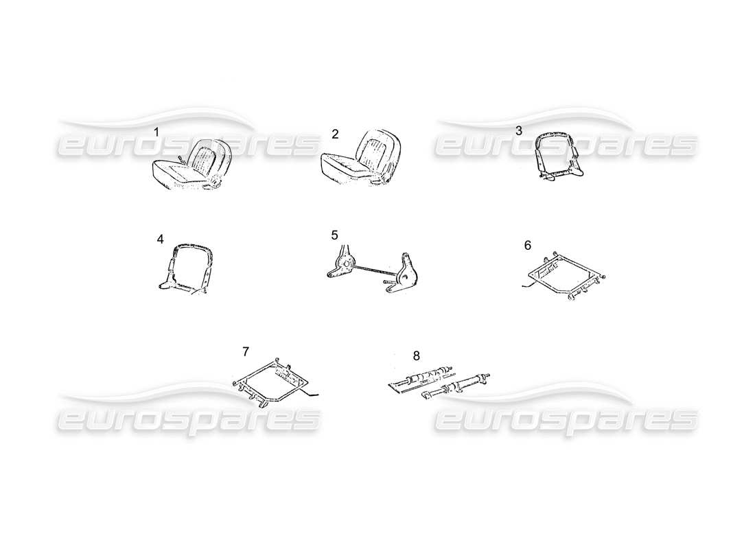 ferrari 250 gt (coachwork) teilediagramm für vorder- und rücksitze