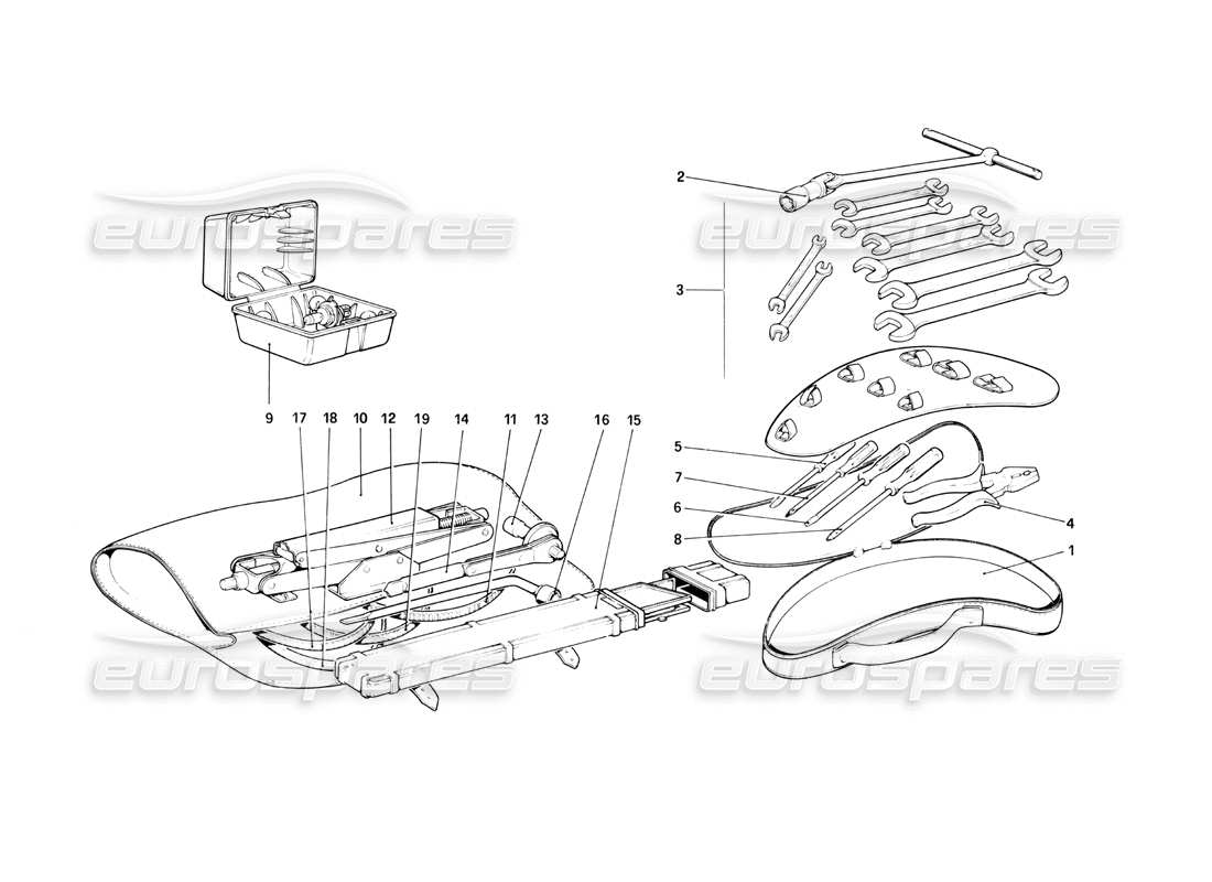ferrari 400i (1983 mechanical) werkzeugsatz-teilediagramm