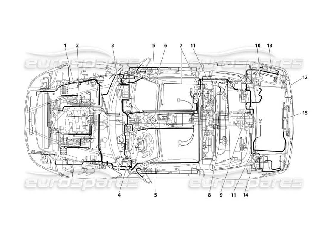 maserati 4200 spyder (2005) teilediagramm des elektrischen systems