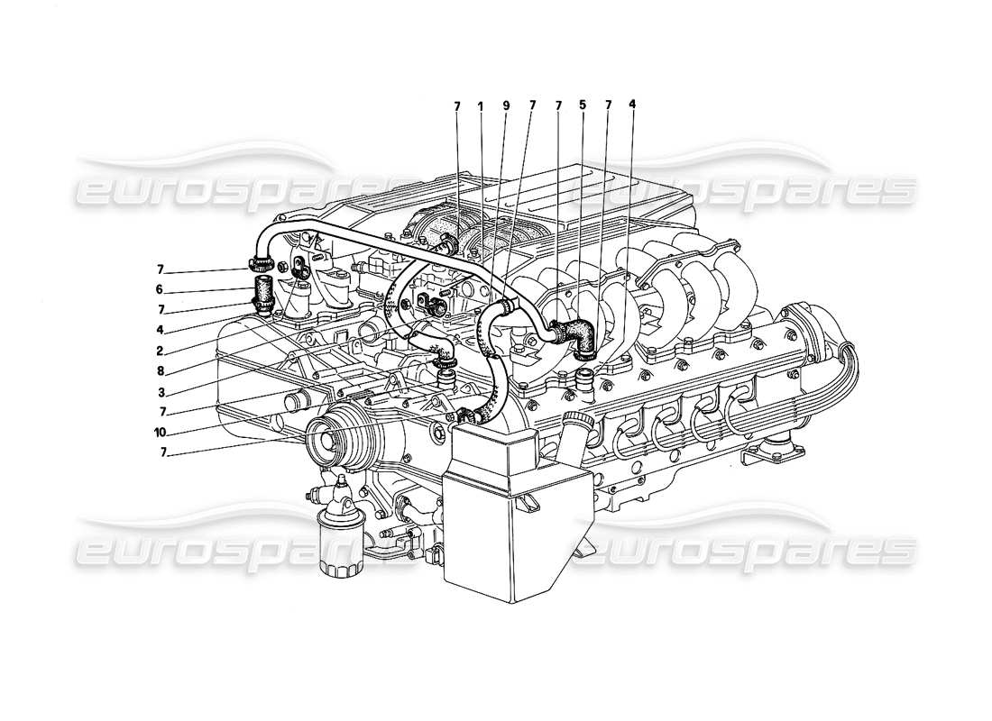 ferrari testarossa (1987) blow-by-system teilediagramm
