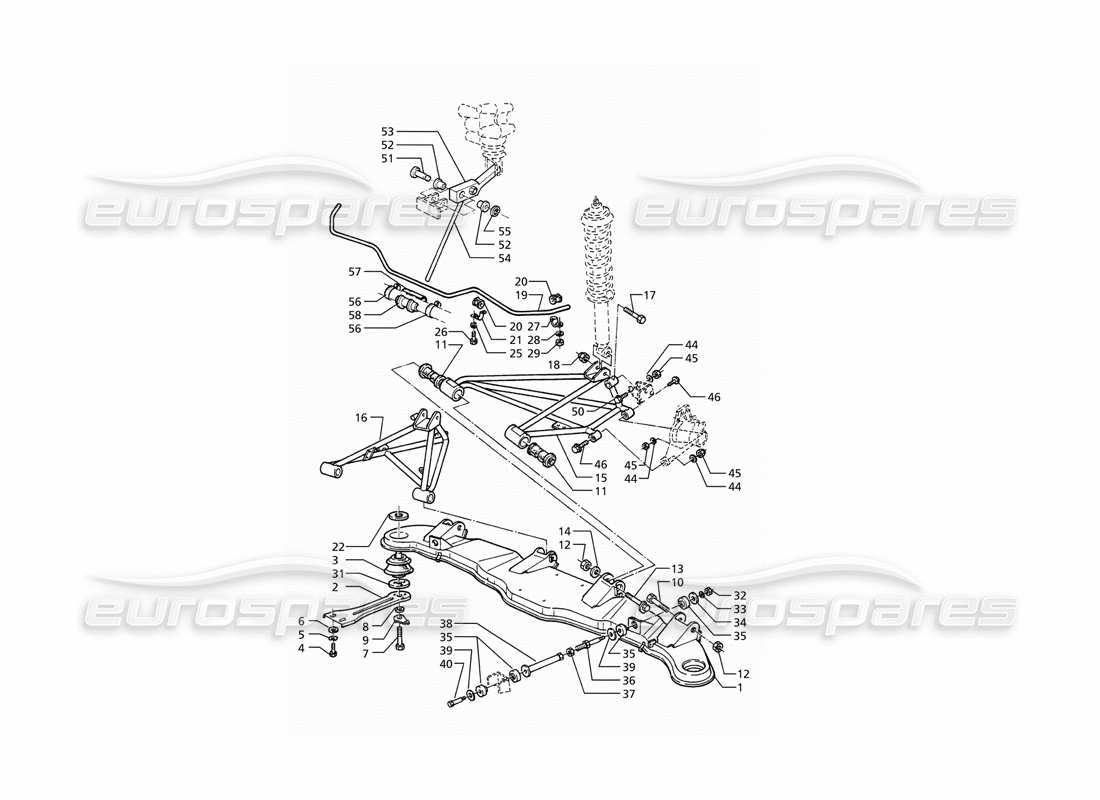 maserati ghibli 2.8 (abs) hinterradaufhängung teilediagramm