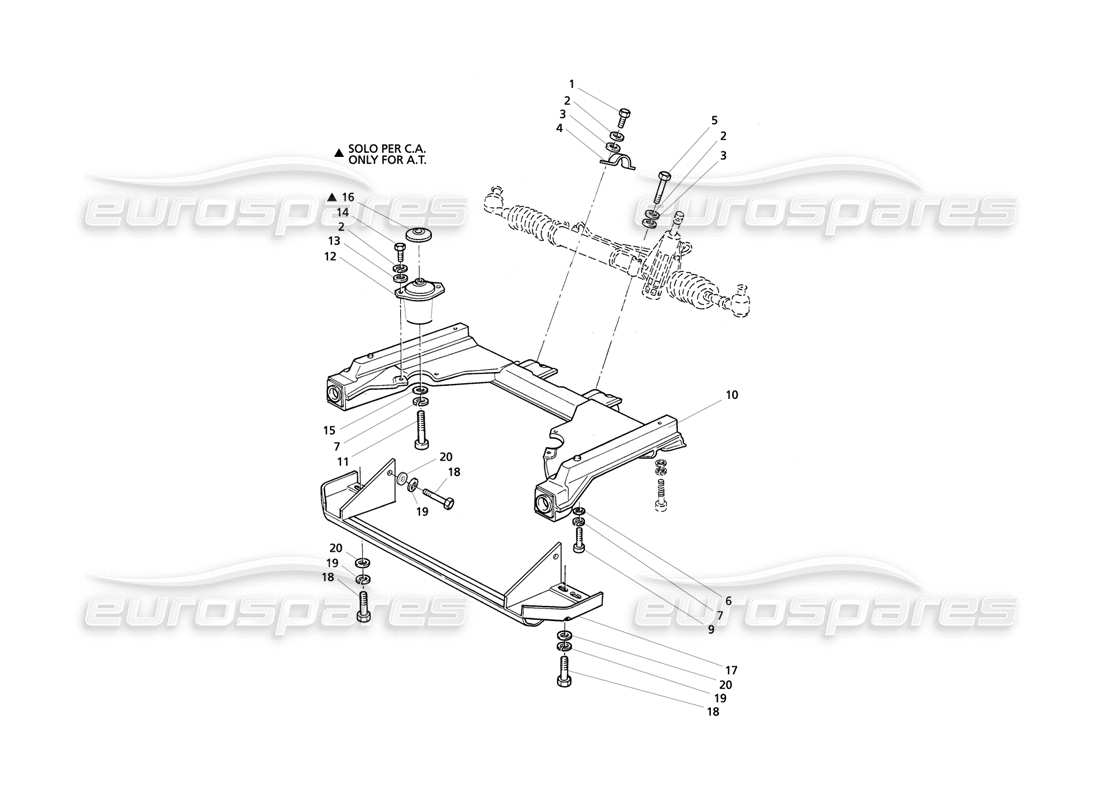 maserati qtp v8 evoluzione vorderer hilfsrahmen des lenkgetriebes teilediagramm