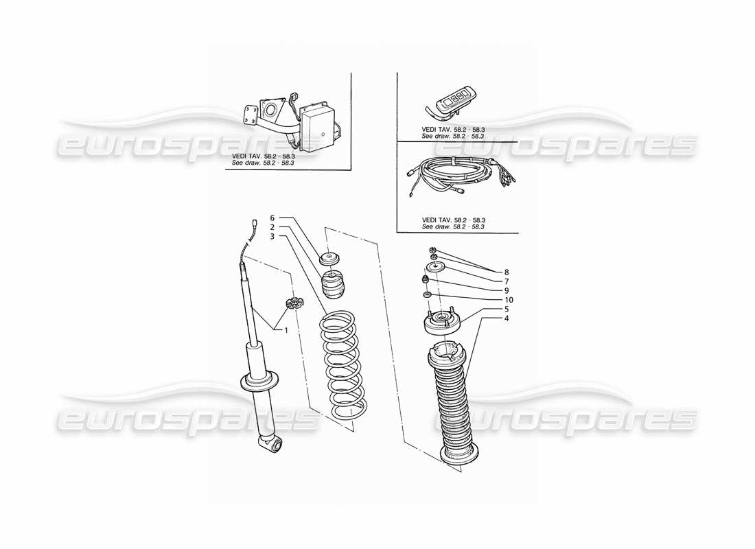 maserati ghibli 2.8 (abs) teilediagramm für elektronisch gesteuerten hinteren stoßdämpfer