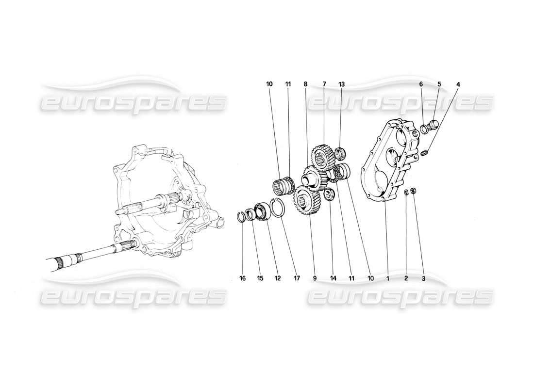 ferrari mondial 3.0 qv (1984) getriebe-teilediagramm