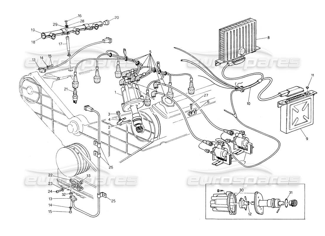 maserati biturbo spider zündsystem - verteiler-teilediagramm