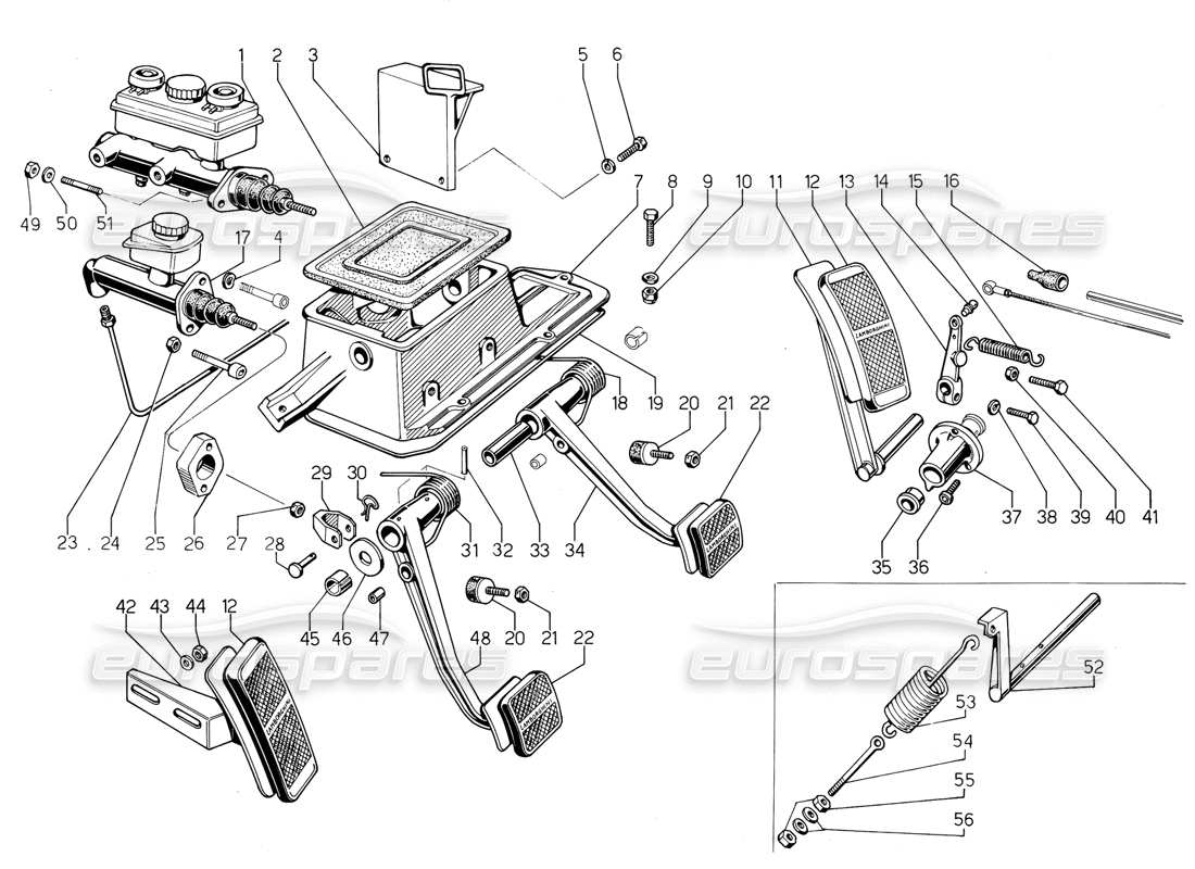 lamborghini jalpa 3.5 (1984) pedale teilediagramm