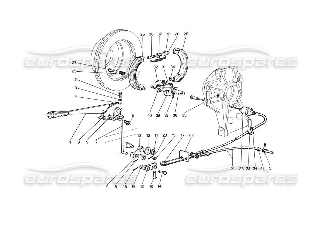 ferrari 365 gt4 berlinetta boxer teilediagramm der handbremssteuerung