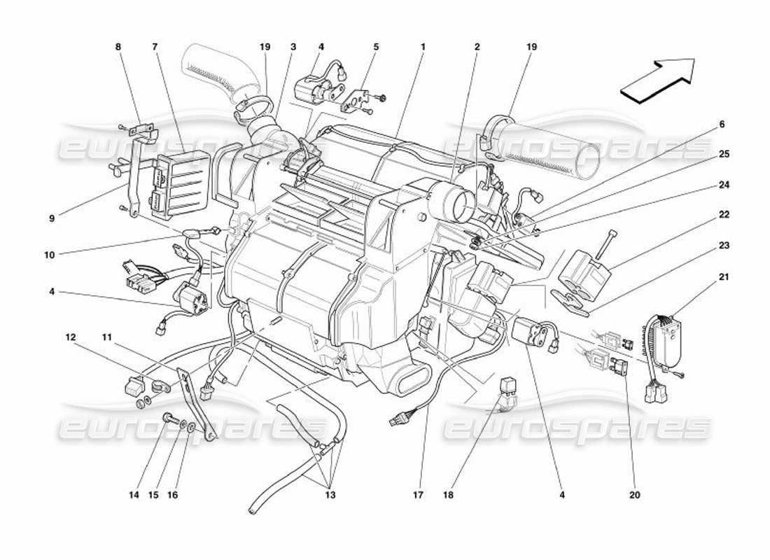 ferrari 575 superamerica verdampfereinheit und steuerung teilediagramm
