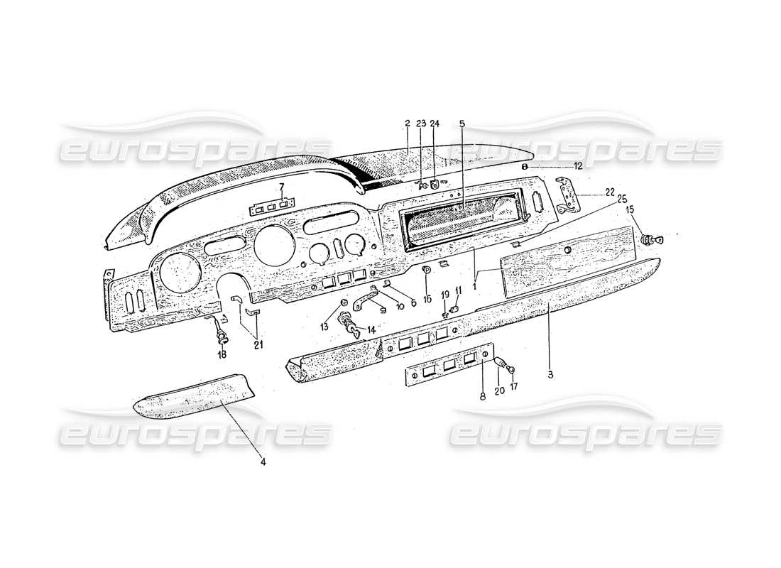 ferrari 330 gt 2+2 (coachwork) armaturenbrett-teilediagramm