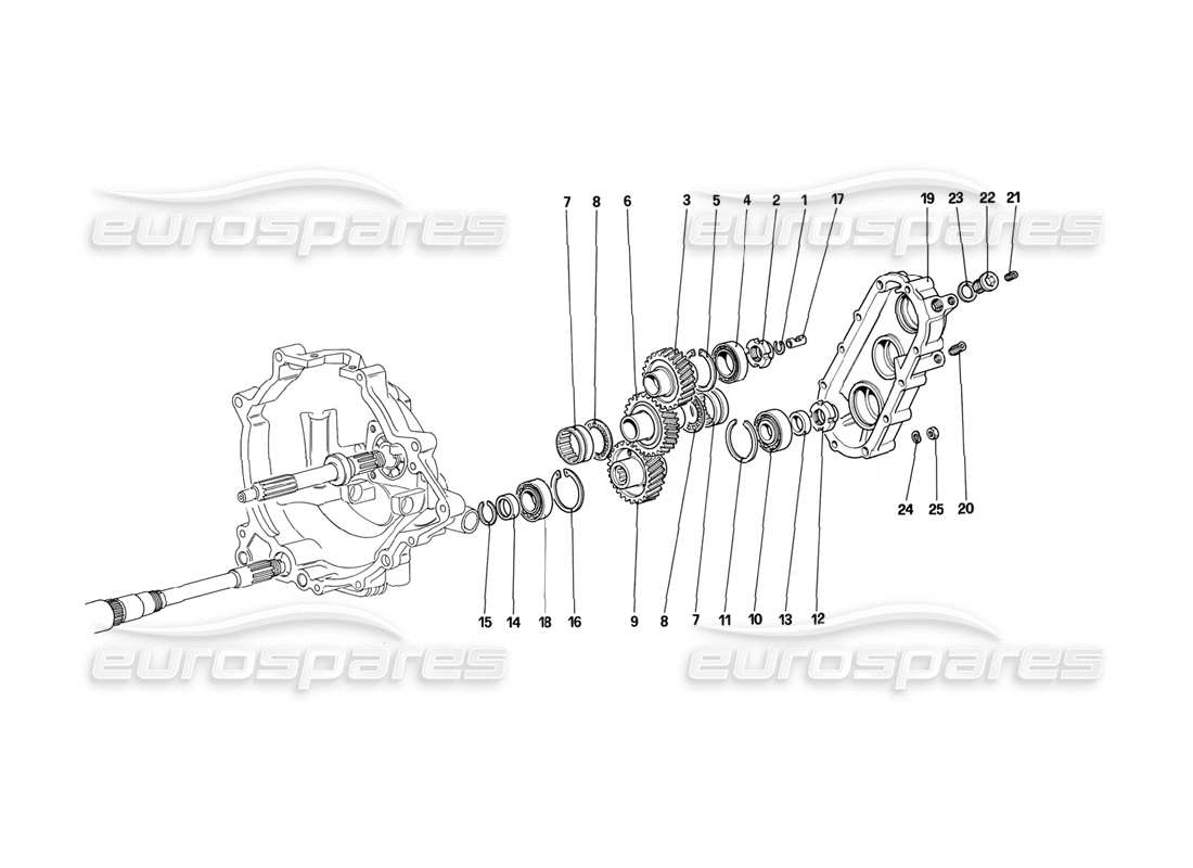 ferrari mondial 3.2 qv (1987) getriebe-teilediagramm