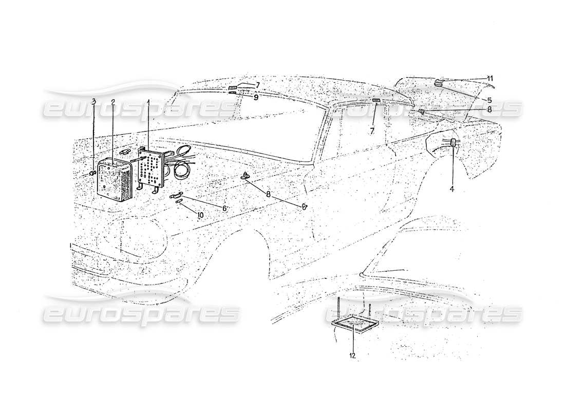 ferrari 330 gt 2+2 (coachwork) inner lights part diagram