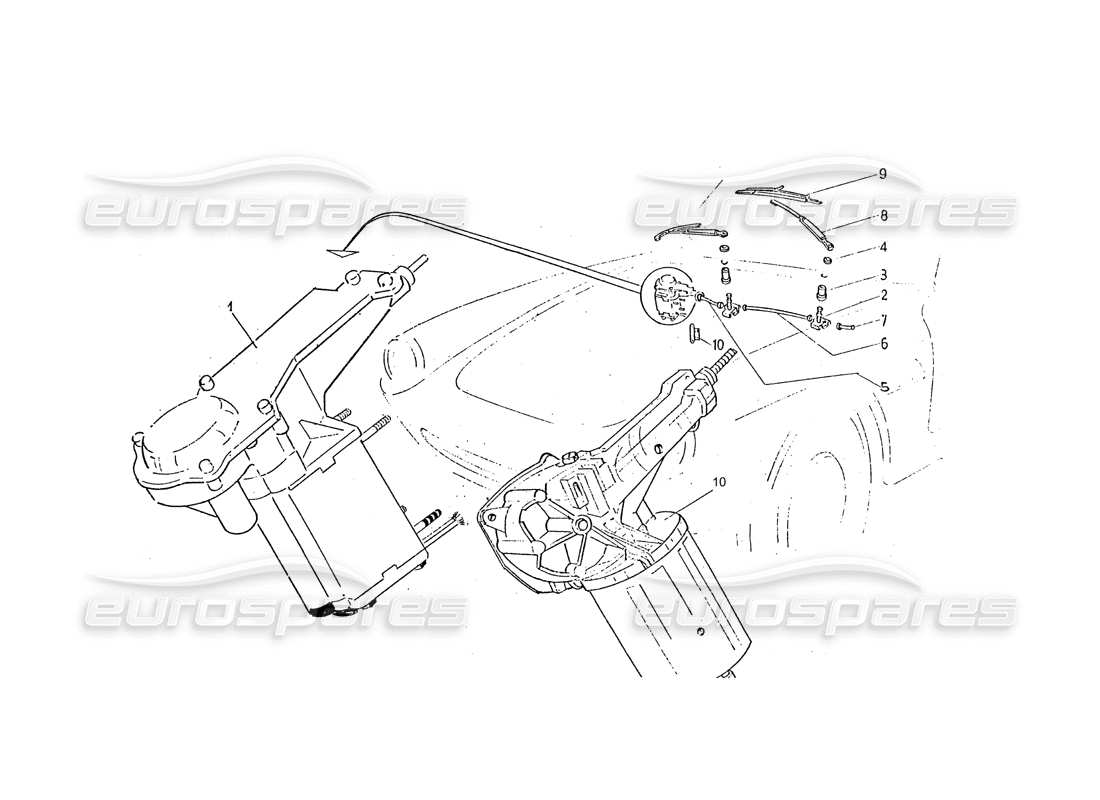 ferrari 330 gtc / 365 gtc (coachwork) wischermechanik teilediagramm