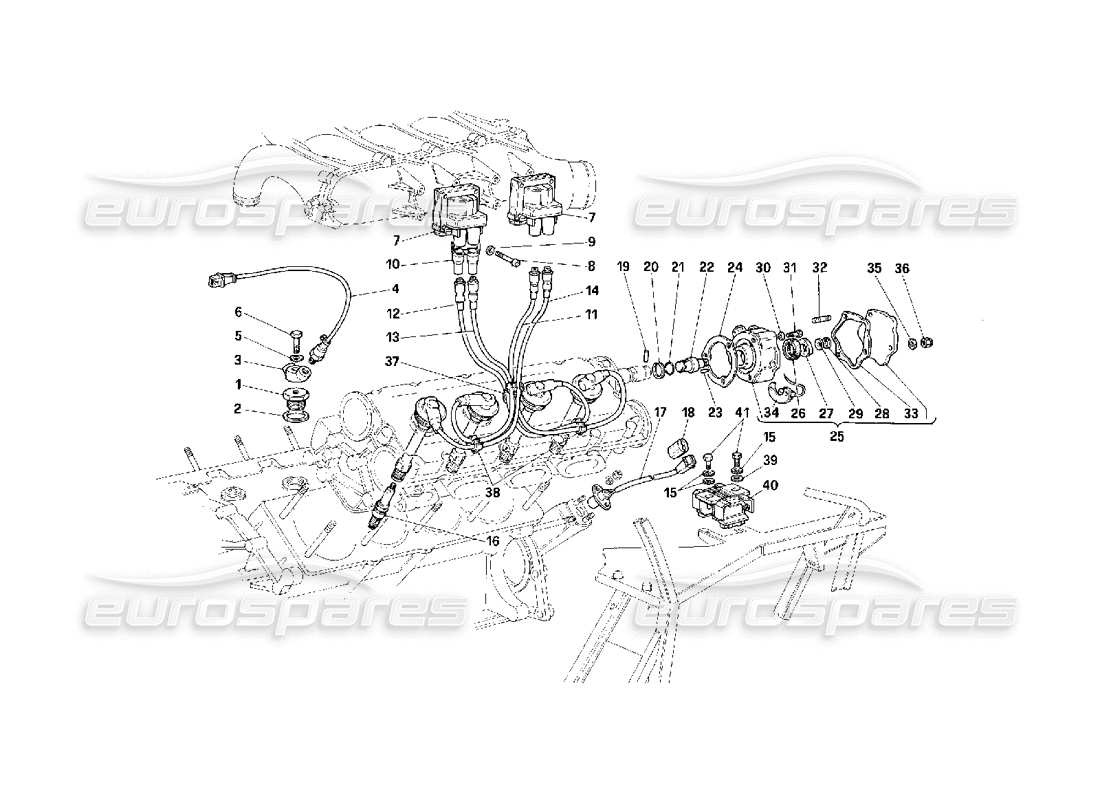 ferrari f40 motorzündung teilediagramm