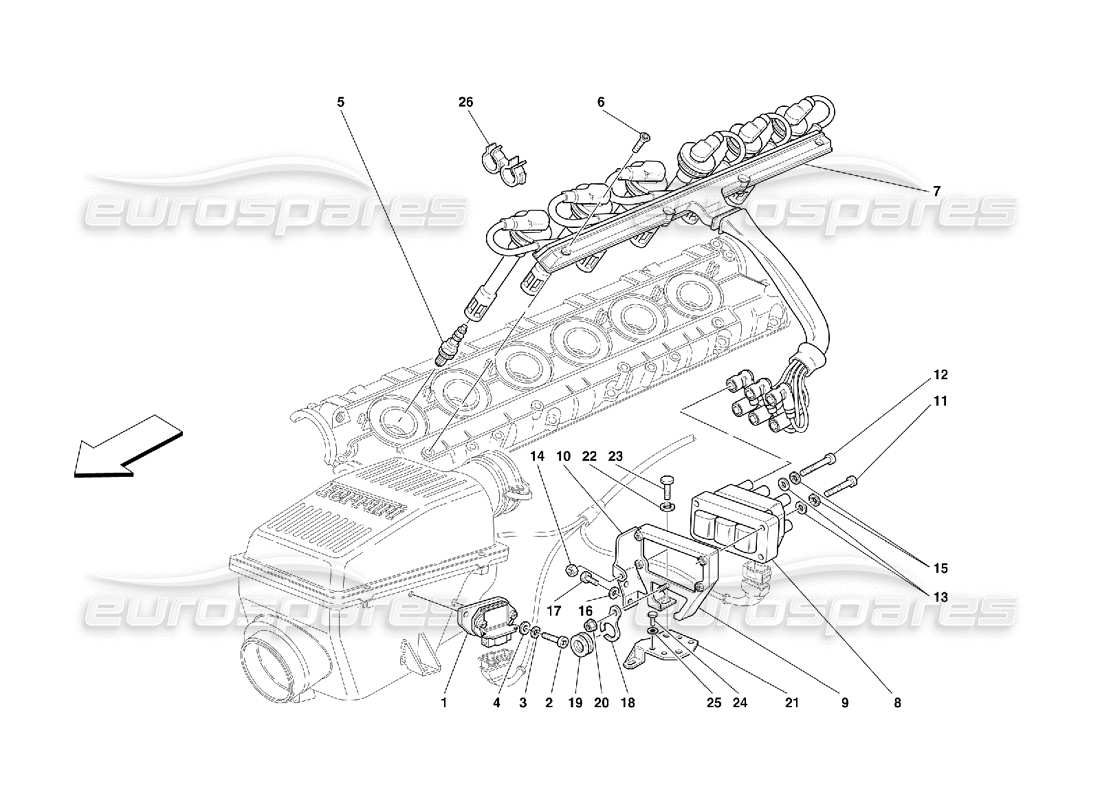 ferrari 456 gt/gta teilediagramm des zündgeräts