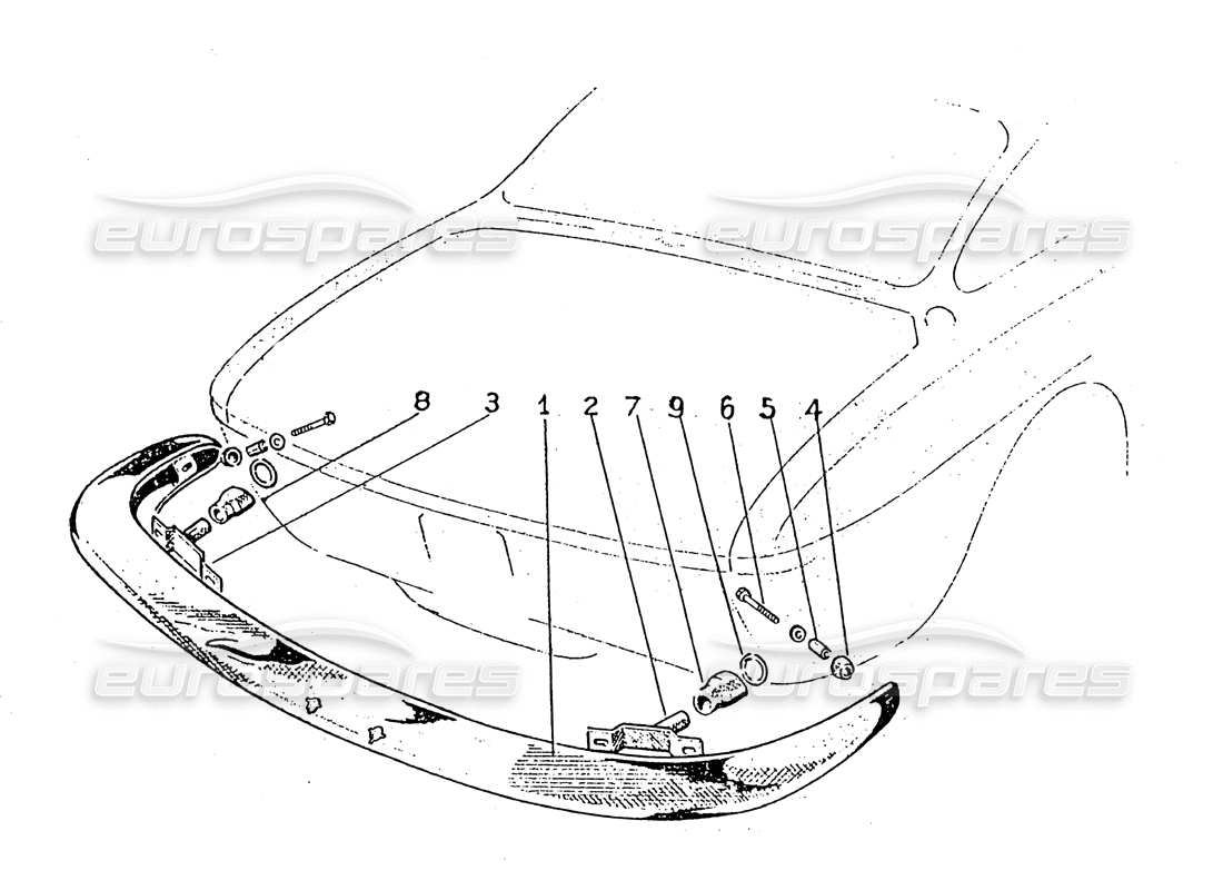 ferrari 330 gt 2+2 (coachwork) rear bumper series 1 (per g.s. f.v.n. 566 - per g.d. f.v.n. 59) part diagram